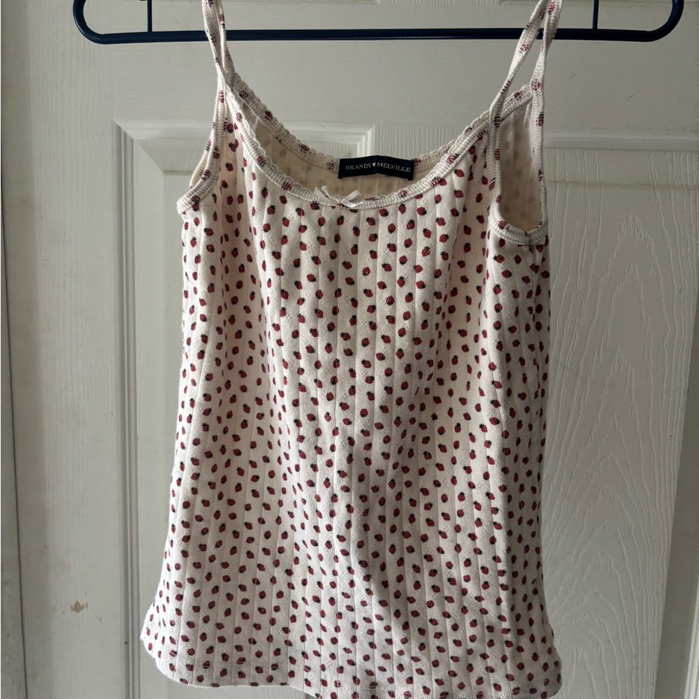 Brandy Melville Strawberry Bow Camisole
